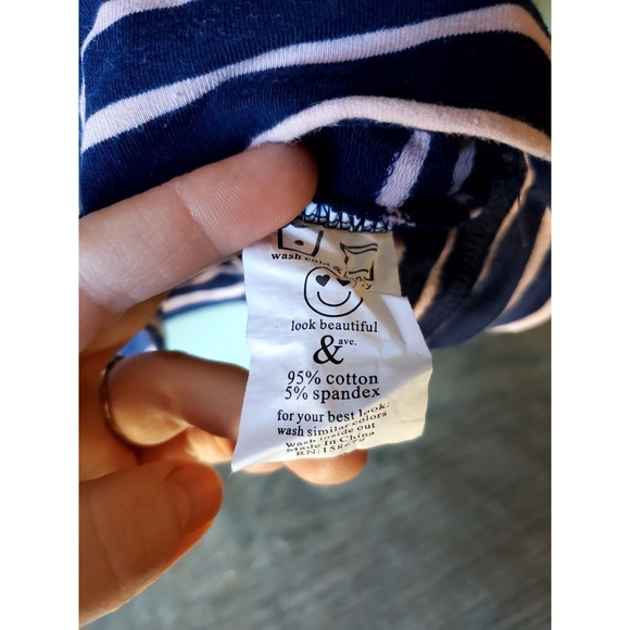 Ampersand Avenue Navy Pink Double Hood L/S Striped Hoodie Pockets Size XXXL - Picture 8 of 13